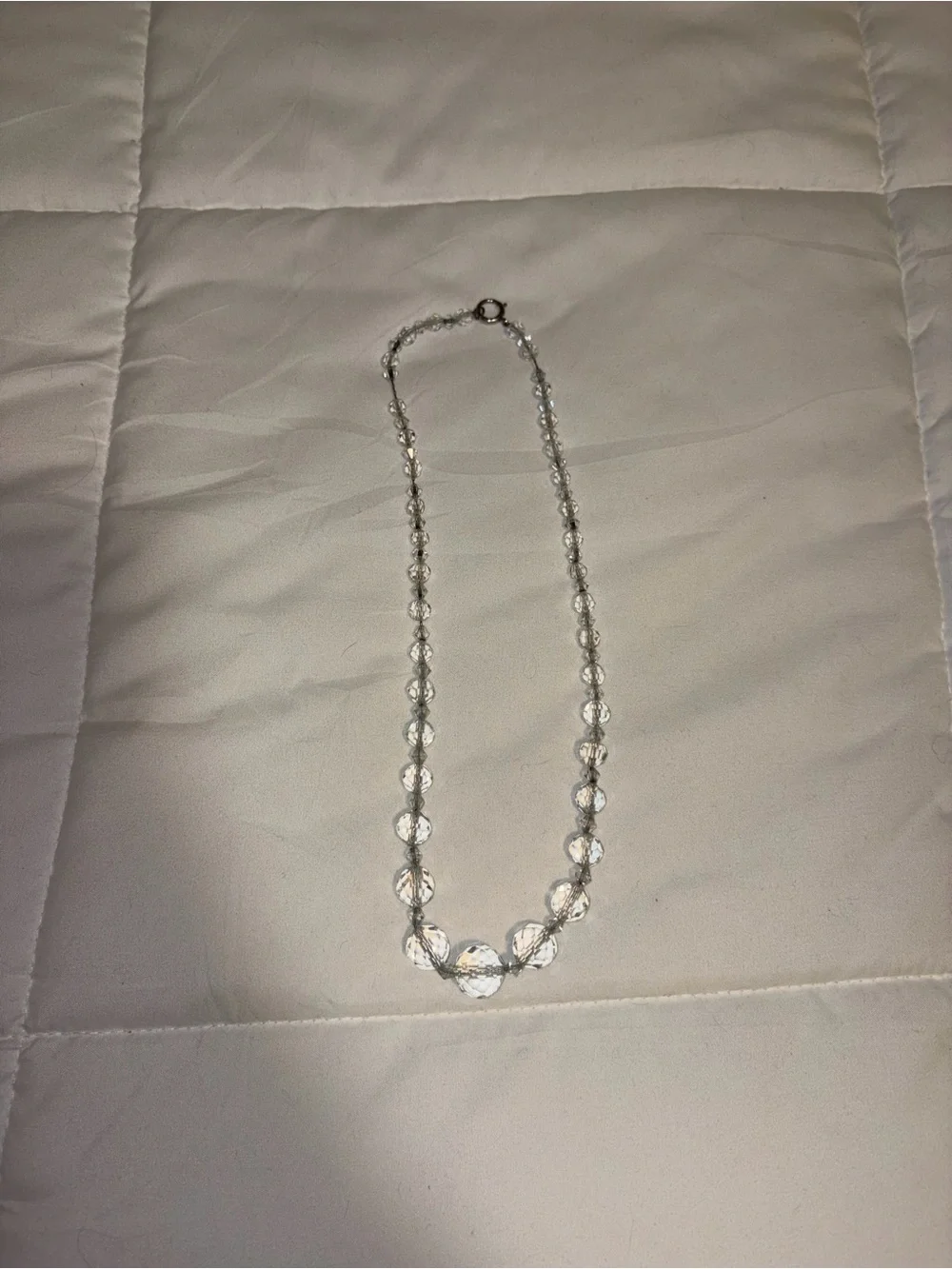 Clear Crystal Bead Necklace - Elegant Women’s Jewelry